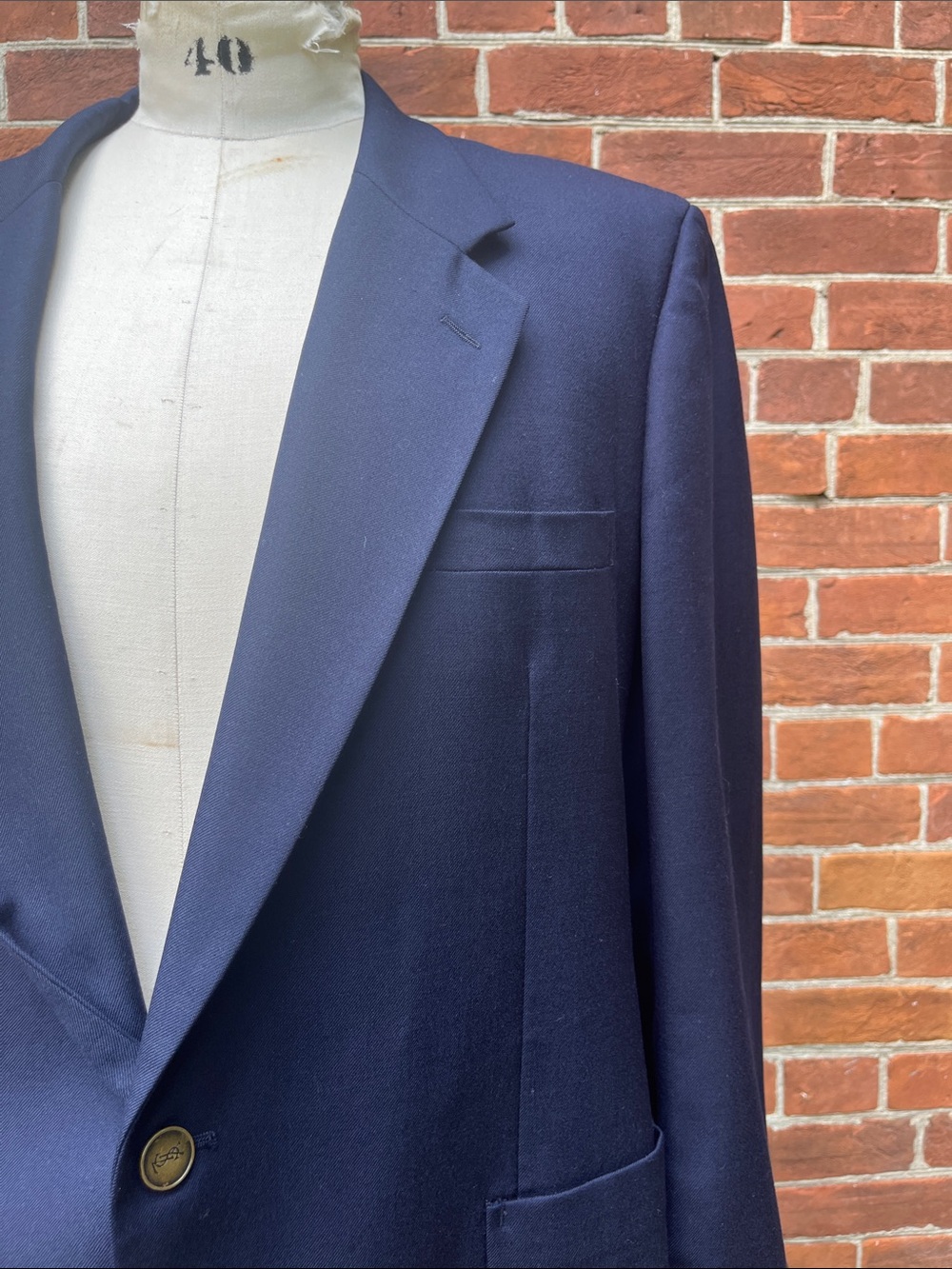 Vintage Yves Saint Laurent Navy Two-Button Sport Coat - Picture 5 of 8
